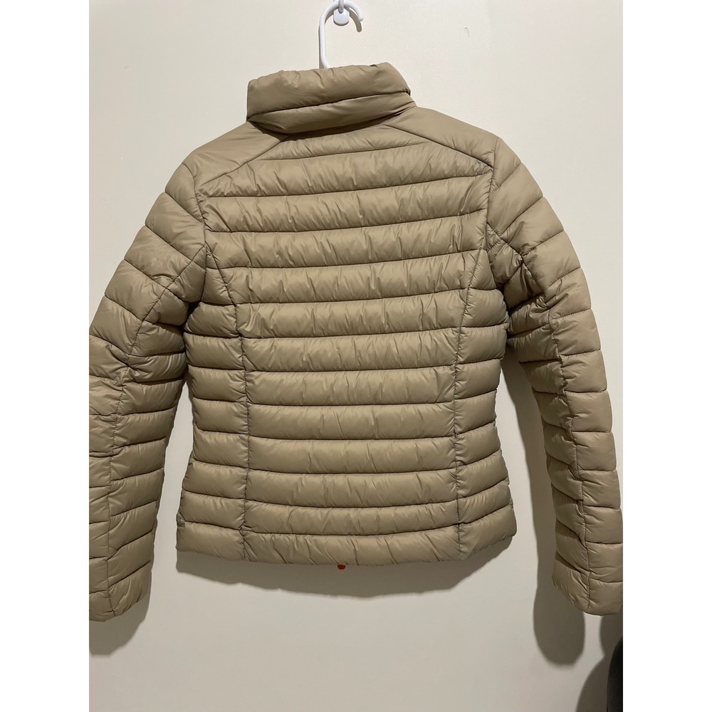 Save The Duck Womens Ultra Light Puffer Jacket Tan Beige Plumtech Size S Small - Picture 4 of 9